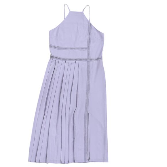 Ted Baker Camylie Lace Insert Asymmetric Pleat Midi Dress - Picture 3 of 7